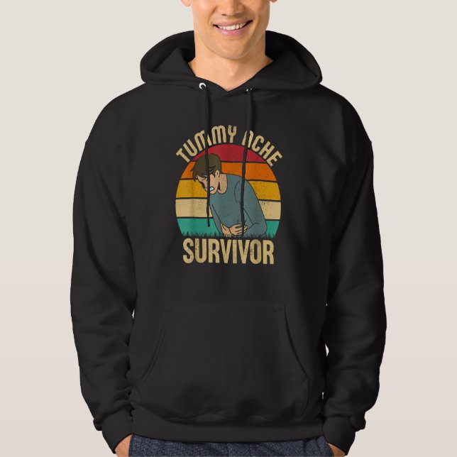Veste À Capuche Retro Tummy Ache Survivor Stomachache  Men Women (Devant)