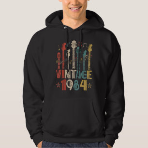 Veste À Capuche Retro Vintage 1984 Guitar Lover 1984 Birthday Guit