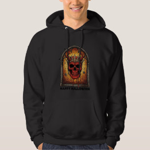 Veste À Capuche Rien ne me fait peur Crâne à cornes rouges Toile d