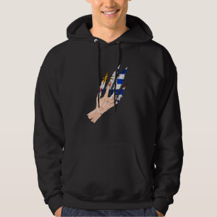 Veste À Capuche Rip À Main Avec Drapeau Uruguay