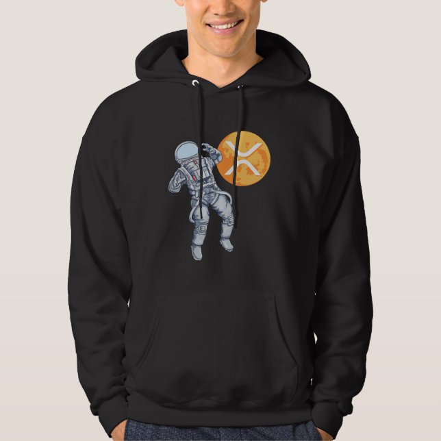Veste À Capuche Ripple XRP Cryptodevise -Astronaute de Crypto (Devant)