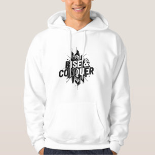 Veste À Capuche Rise & Conquer - Gras noir & blanc design géométri