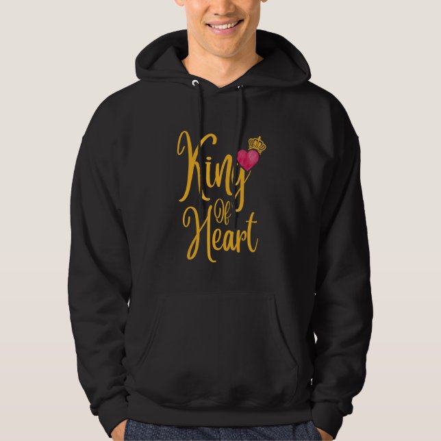 Veste À Capuche Romantic King of Hearts Matching Couple Valentine' (Devant)