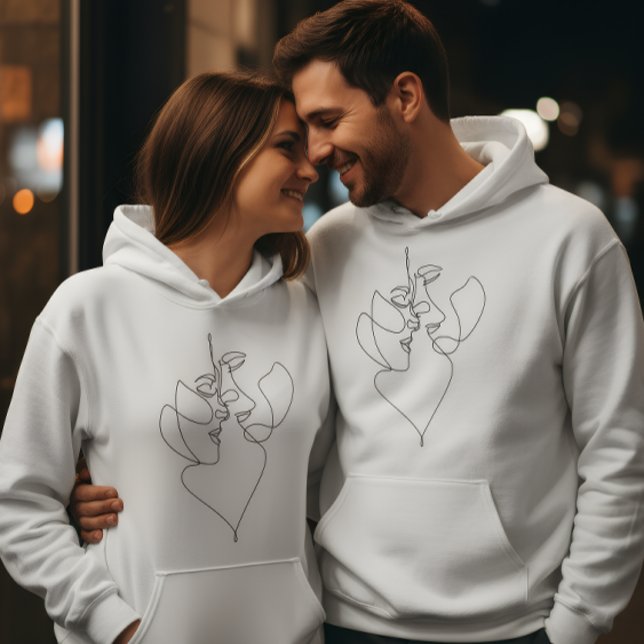 Veste À Capuche Romantic White Hoodie for Couples (Créateur téléchargé)
