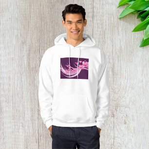 Veste À Capuche Romantique Abstrait Coeurs Rose Design Sur Violet
