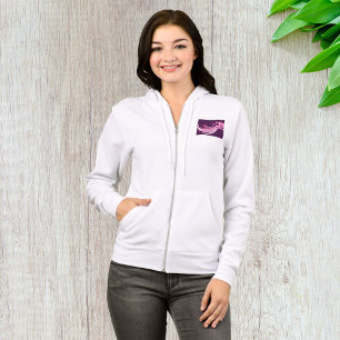 Veste À Capuche Romantique Abstrait Coeurs Rose Design Sur Violet