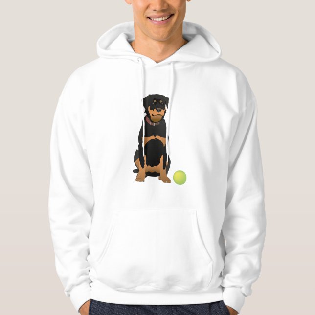 Veste À Capuche Rottweiler amical avec boule verte (Devant)