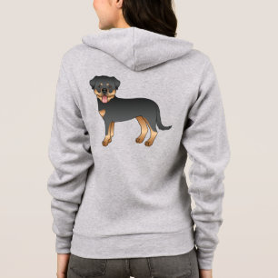 Veste À Capuche Rottweiler noir et feu Chien de dessin animé migno
