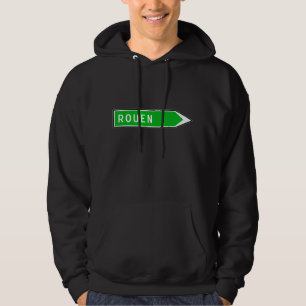 Veste À Capuche Rouen, panneau routier, France