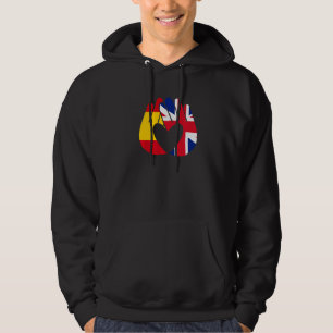 Veste À Capuche Royaume-Uni Espagne Drapeau Fraternité d'amitié H