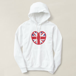 Veste À Capuche Royaume-Uni Union Jack Flag Heart
