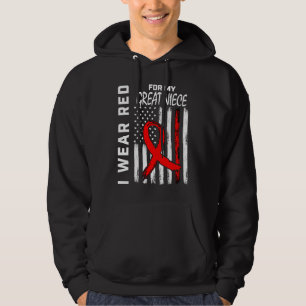 Veste À Capuche Ruban Rouge Grande Nièce Maladie Cardiaque Sensibi