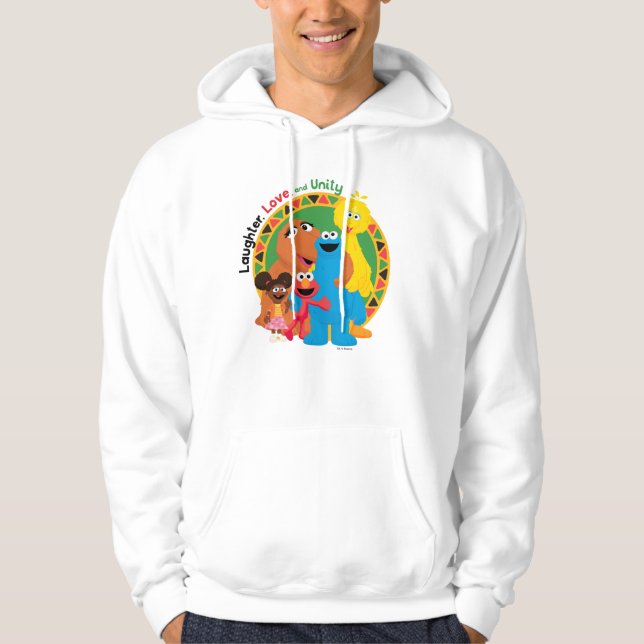 Veste À Capuche Rue Sésame | Rire, amour et unité (Devant)