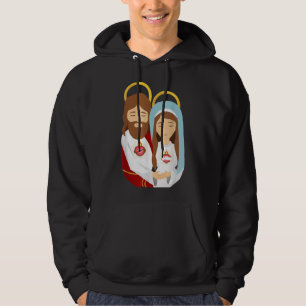 Veste À Capuche Sacré Coeur et Immaculé Coeur Image Jésus et