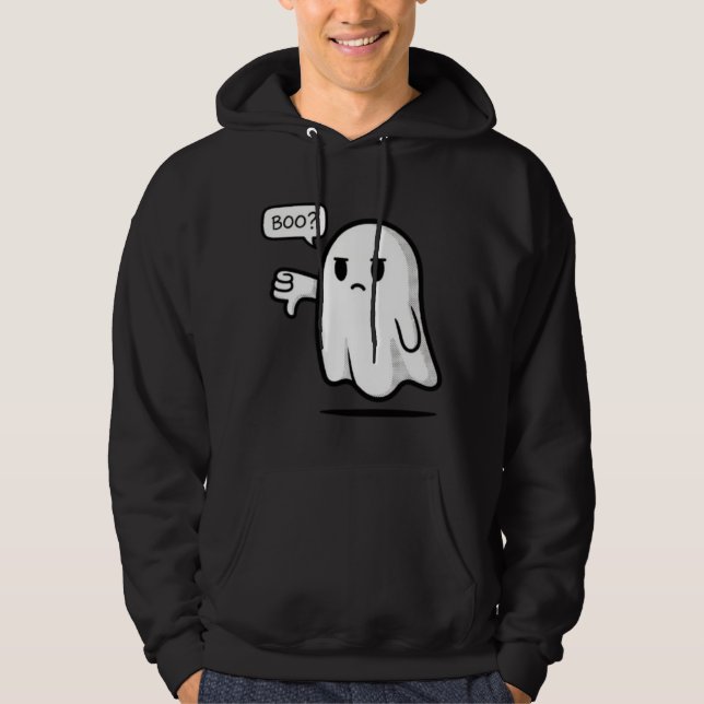 Veste À Capuche Sad Ghost Saying “Boo?” Front Print Funny Cute H (Devant)