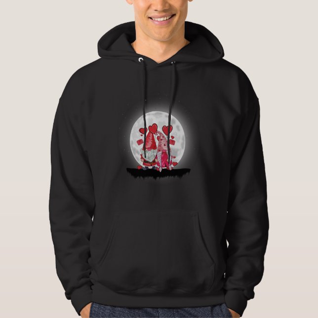 Veste À Capuche Saint Valentin Amour mignon Gnome Holding Heart Fu (Devant)