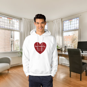 Veste À Capuche Saint Valentin au coeur blanc rouge
