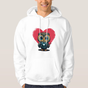 Veste À Capuche Saint Valentin Romance avec la salle Adorable Owl