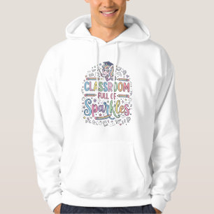 Veste À Capuche Salle de classe licorne pleine de paillettes Merch