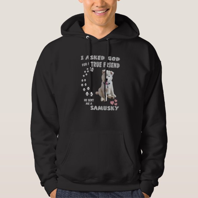 Veste À Capuche Samoyé Husky Mix Chien Citation Maman Papa Costume (Devant)