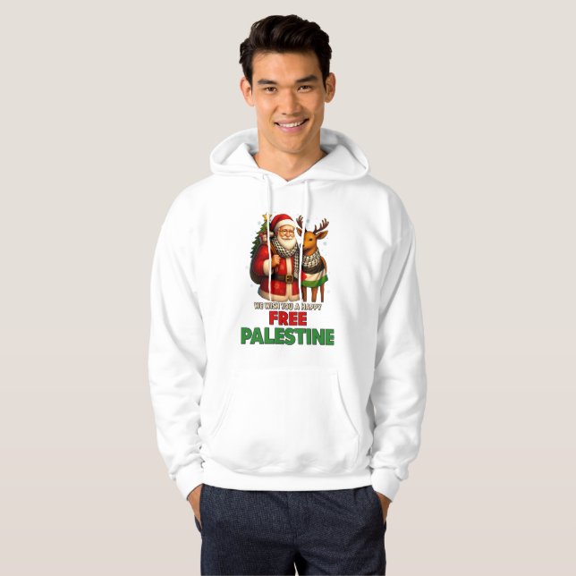 Veste À Capuche Santa for Palestine – Christmas Peace (Devant entier)