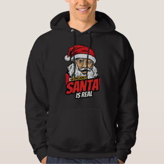 Veste À Capuche Santa Is Real – Ask Your Mom Pop Art Winking Santa
