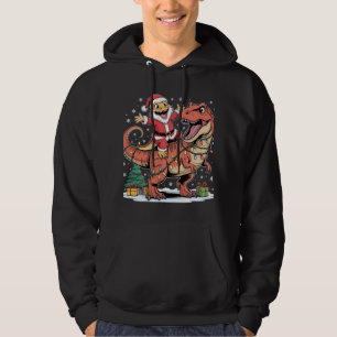Veste À Capuche Santa Lézard Excité sur Dino de Noël