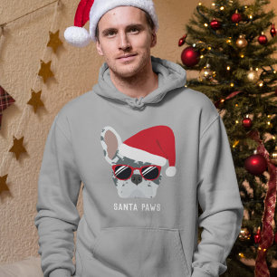 Veste À Capuche Santa Paws Noël French Bulldog Blue Merle