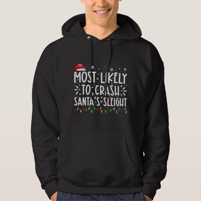 Veste À Capuche Santas Sleigh Xmas Famille Chr (Devant)