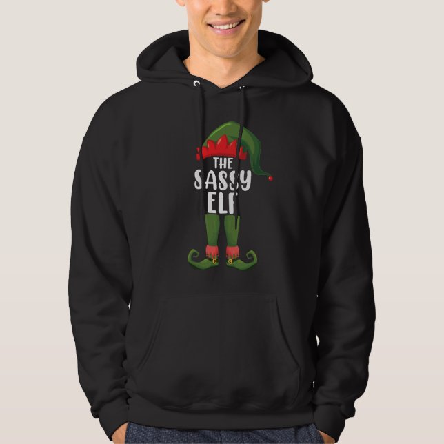 Veste À Capuche Sassy Elf Matching Family Group Christmas Party (Devant)