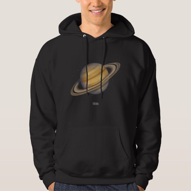 Veste À Capuche Saturne artistique avec anneaux vibrants (Devant)