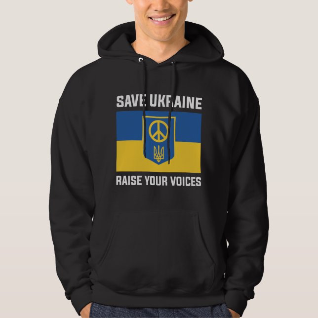 Veste À Capuche Sauvez l'Ukraine pour faire entendre vos voix (Devant)