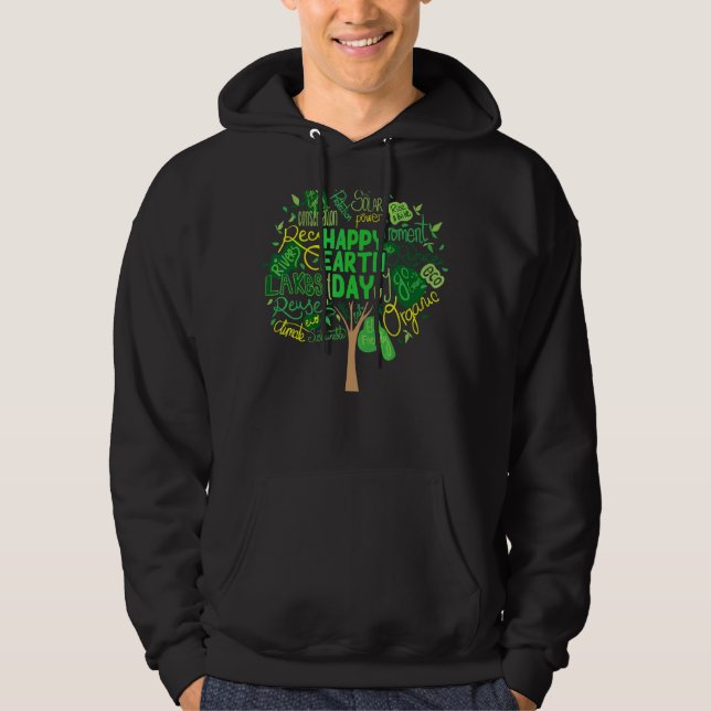 Veste À Capuche Sauvez notre planète Gardez-le Jour des terres ver (Devant)