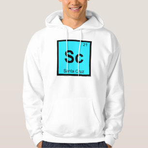 Veste À Capuche Sc - Santa Cruz Ville Californie Symbole Chimique