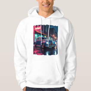 Veste À Capuche Scène de rue rétro vintage Art Voiture classique d