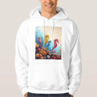 Veste À Capuche "Seahorse Family Sweatshirt : Underwater Elegance"
