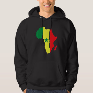 Veste À Capuche Sénégal Drapeau Afrique Continent Silhouette Pour