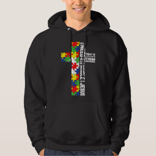 Veste À Capuche Sensibilisation sur l'autisme Jésus Croix Puzzle C