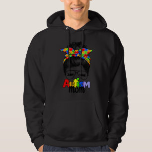 Veste À Capuche Sensibilisation sur l'autisme Maman Vie Messy Bun 