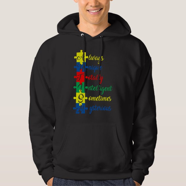 Veste À Capuche Sensibilisation sur l'autisme toujours unique tota (Devant)