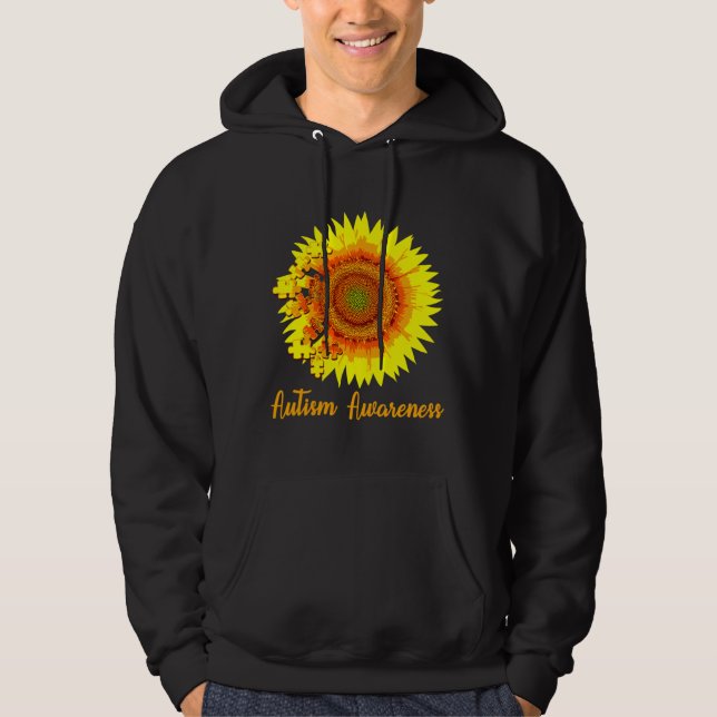 Veste À Capuche Sensibilisation sur l'autisme Tournesol Pièces de  (Devant)