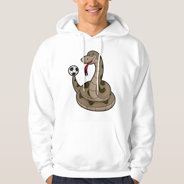 Veste À Capuche Serpent comme joueur de football avec balle de foo (Devant)