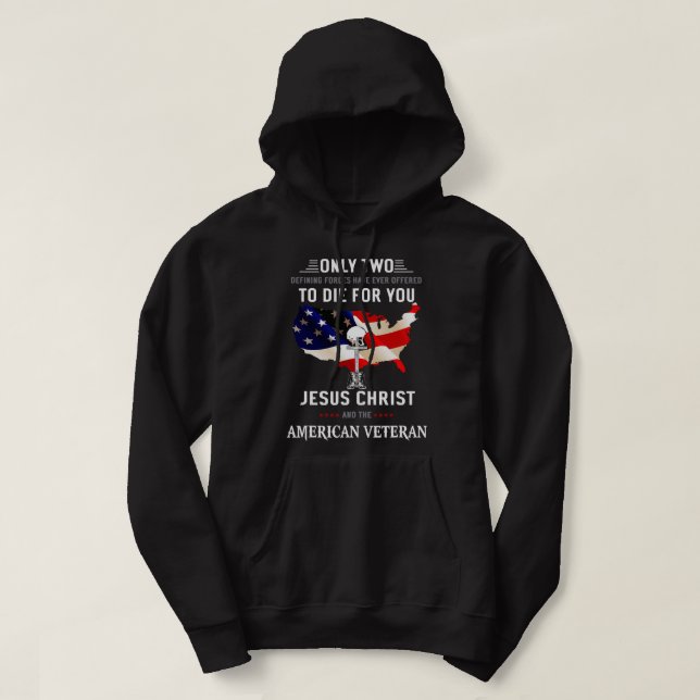 Veste À Capuche Seul Jésus Christ et l'ancien combattant américain (Design devant)