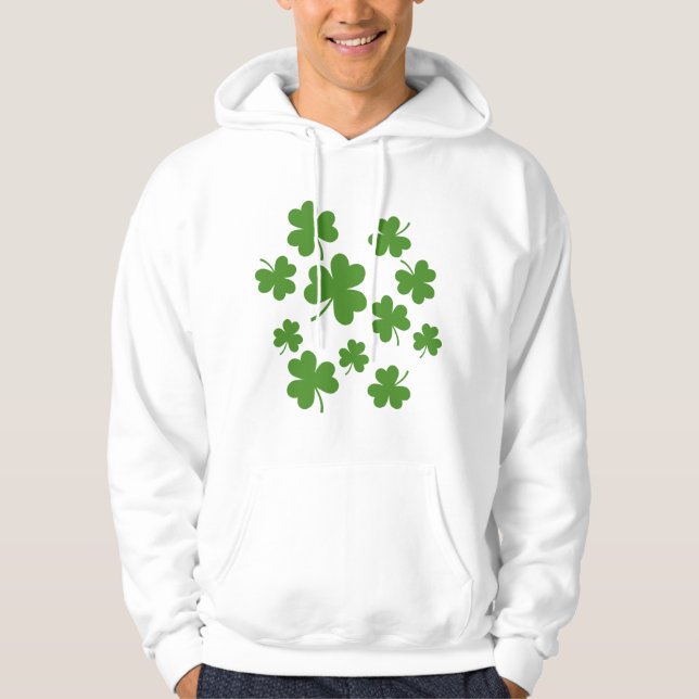 Veste À Capuche Shamrock de la Saint Patrick Motif Clover (Devant)