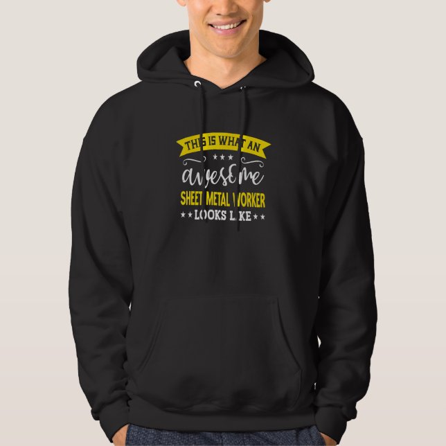Veste À Capuche Sheet Metal Worker Job Title Employee Sheet Metal  (Devant)