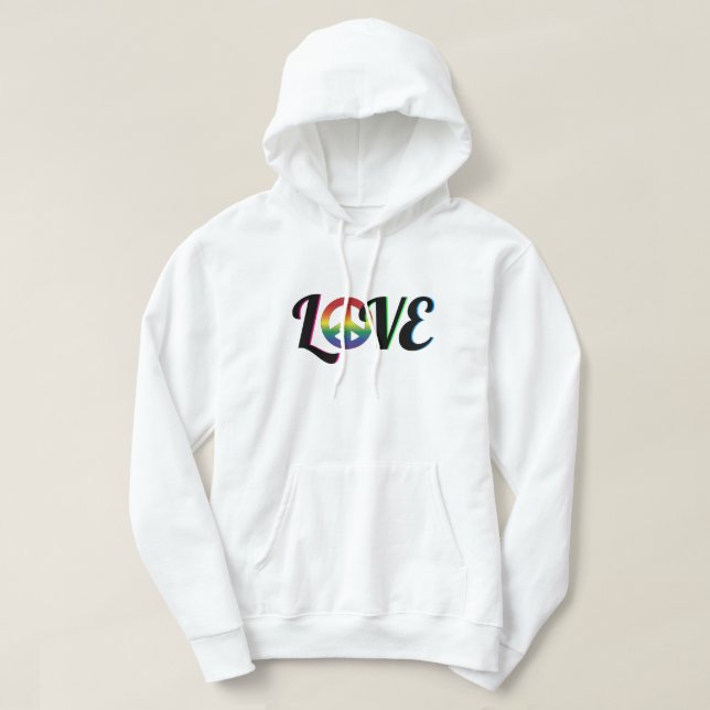 Veste À Capuche Signe de hippie d'amour et de paix rétro (Design devant)