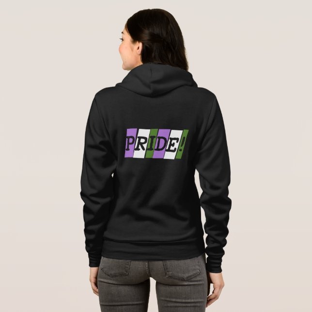Veste À Capuche Signe de texte Genderqueer pride (Dos entier)