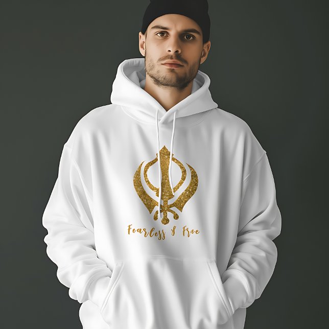 Veste À Capuche Sikh Khanda "Sans peur et libre" (Créateur téléchargé)