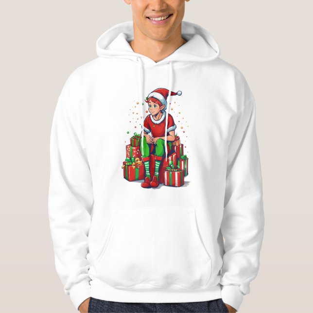 Veste À Capuche Silencieux Noël Père Noël Elf Kid (Devant)