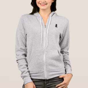 Veste À Capuche Silhouette de chat noir femme gris Bella zip hoodi